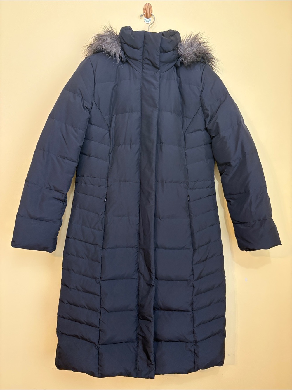 Calvin Klein | Black Long Hooded Puffer Parka Quilted Zip Snap Coat Jacket Small - Picture 7 of 16